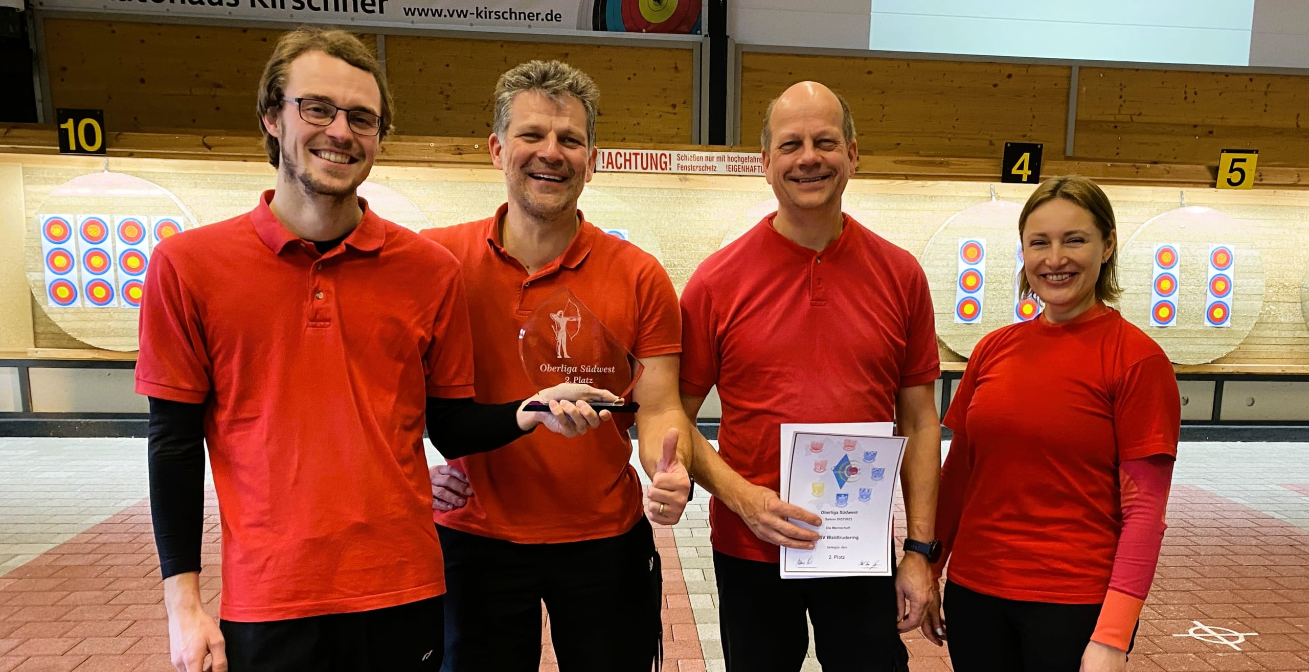 Platz 2 in der Oberliga Südwest Recurve 2022/23 für den TSV Waldtrudering